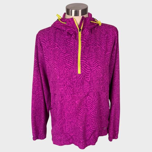 HIND Running Medium Quarter Zip Hooded Jacket Purple - Picture 1 of 8